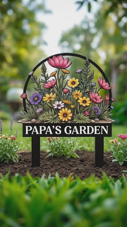 Personalized Garden Metal Sign With Stakes, Custom Garden Name Sign, Garden Flower Sign, Metal Yard Art, Housewarming Gift 9b66e4a8-a8c3-4f4c-b9de-cd27148a15d6-PSL1758766984541581-converted.mp4