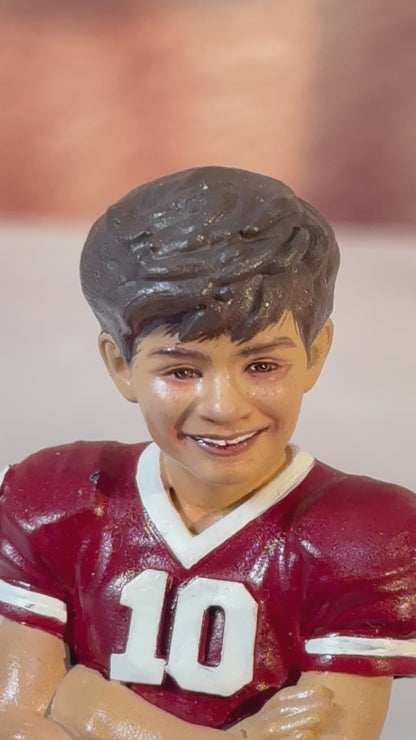 Personalized Football Player 3D Figurine, Custom Photo, Name & Jersey Number Keepsake