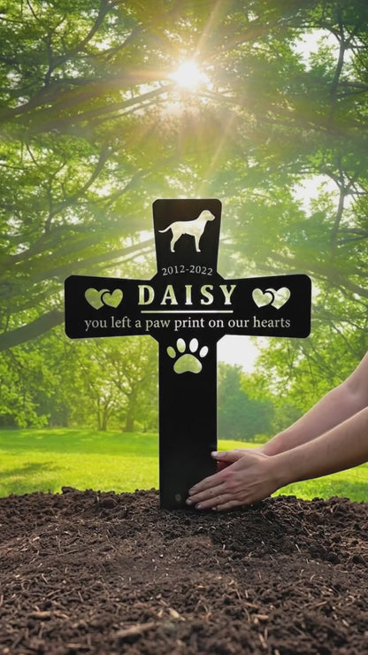 Personalized Pet Grave Markers Dog, Pet Headstones for Dogs for Lost Dog Sympathy Gift, Waterproof Dog Grave Markers Outdoor, Dog Tombstones for Graves Outdoor, Garden Dog Cross for Grave a27e36a7-a397-44f1-97bc-36ae0dc2865e-PSL1753678648970425-converted.mp4