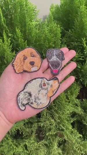 Dog Portrait Patch, Pet Iron On Patch, Embroidered Pet Patch, Pet Embroidery Patch, Custom Dog Iron On Patch, Embroidered Dog Portrait
