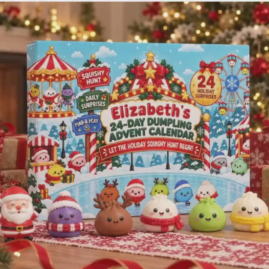Personalized Name Dumpling Squishy Advent Calendar, 24 Days Squishy Hunt Countdown, Squishy Fidget Toys, Kids Christmas Gift eec2254d-2d21-432f-835e-9682aa6b6392-vid_v1-11-.mp4