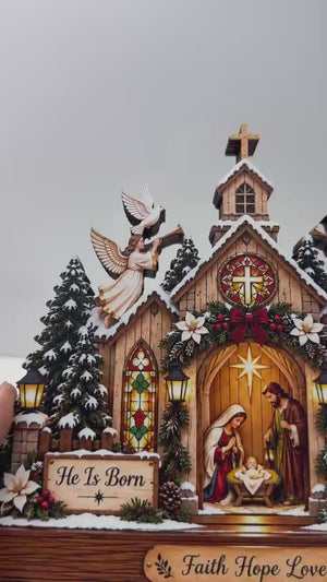 Christmas Nativity Church Wooden Block, Holy Family Manger Scene, Christian Religious Decor, Faith Hope Love Christmas Table Decor 332a8294-1e09-4de6-907b-e6daf65872e0-ghghghghghmkhyju.mp4