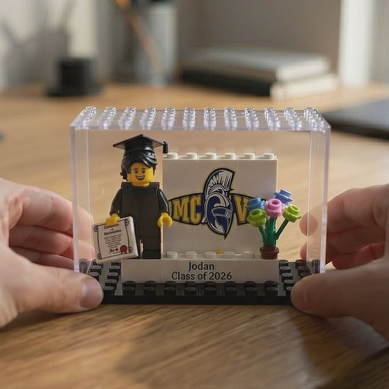 Personalized Minifigure Set with Custom Display Case, Custom Graduation Mini Figure, 2026 Graduation Gift, Funny Grad Gift for Him/Her 296ca791-7290-401e-813c-5af2d4d99922-PSL1776737479029731.mp4