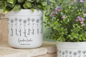 Grandma's Garden Of Love - Personalized Plant Pot - Gift For Grandma