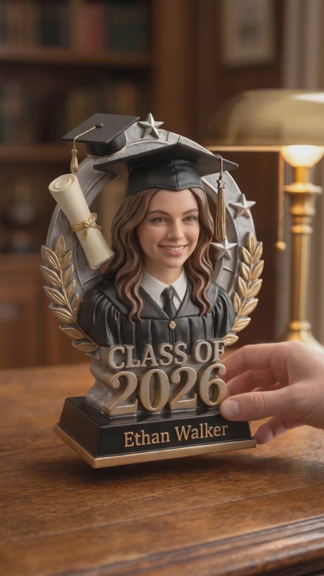 Proud Graduation Trophy - Personalized Graduation Custom Shaped Acrylic Plaque 4257d4b4-0aa9-49fa-bbea-01c2307ad534-PSL1778584636560796.mp4