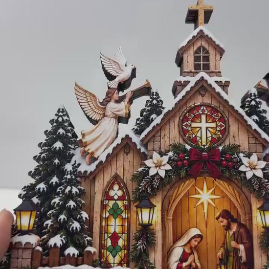 Christmas Nativity Church Wooden Block, Holy Family Manger Scene, Christian Religious Decor, Faith Hope Love Christmas Table Decor 048057db-5684-4426-bb8c-7b46c88007b5-hjjjjjjhggg.mp4