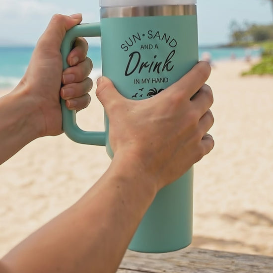 Personalized Beach Tumbler for Girl's Trip, Custom Vacation 40 oz Tumblers, Girls Weekend Gift, Laser Engraved Cups, Stainless Steel Mug e153a28b-b126-4a4d-918c-1733a430c831-PSL1749437106382693.mp4
