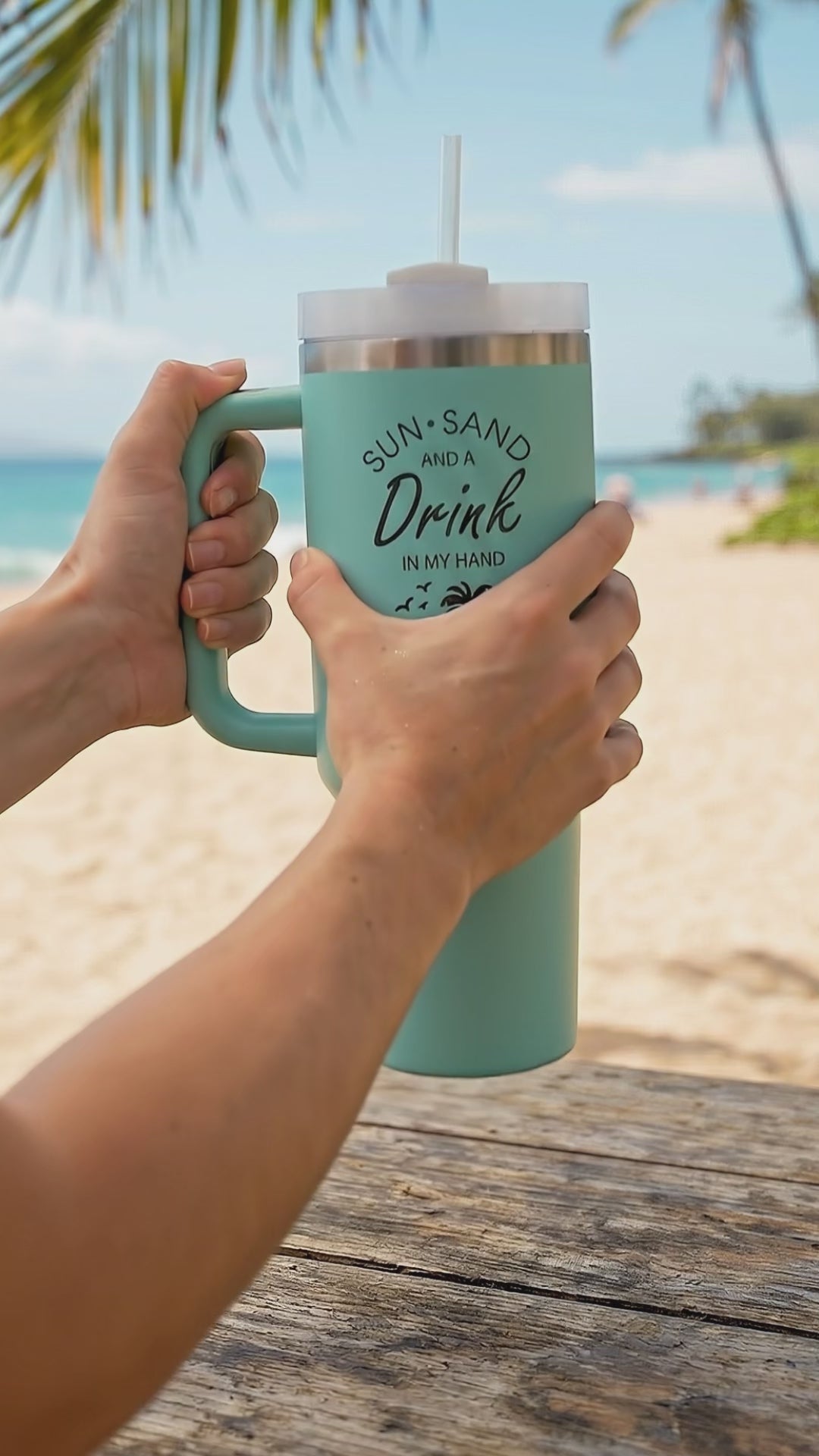 Personalized Beach Tumbler for Girl's Trip, Custom Vacation 40 oz Tumblers, Girls Weekend Gift, Laser Engraved Cups, Stainless Steel Mug e153a28b-b126-4a4d-918c-1733a430c831-PSL1749437106382693.mp4
