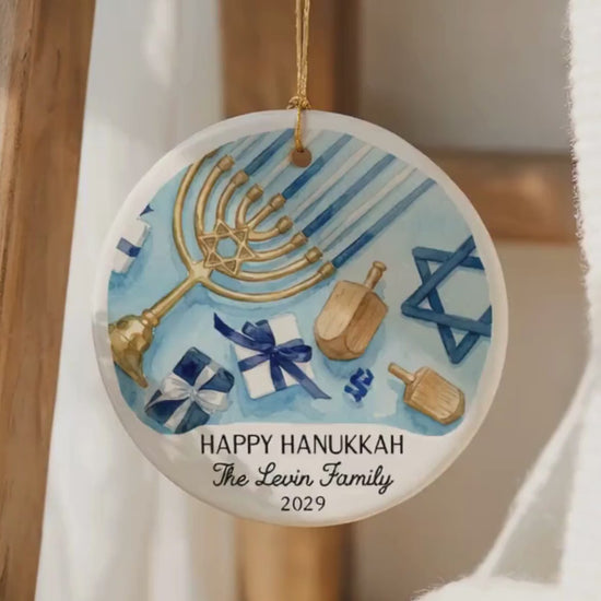 Custom Hanukkah Ornament Personalized Hanukkah Christmas Gift Jewish Holiday Ornament Hanukkah Tree Decor Festival of Lights Keepsake e4a1460a-b7e7-4cf5-bb79-1bf7c4e18201-ll.mp4