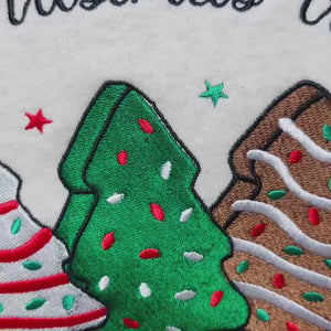 Oh Christmas Tree Cake Embroidered Sweatshirt Christmas Tree Cake Crewneck Gift For Womens  Retro Holiday Crewneck