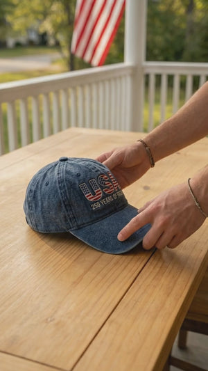 Usa 250th Anniversary Embroidered Washed Cap Patriotic American Flag Baseball Hat f68a51aa-397d-4586-99a7-0492e0b8eaf4-CRL1779786216708215.mp4