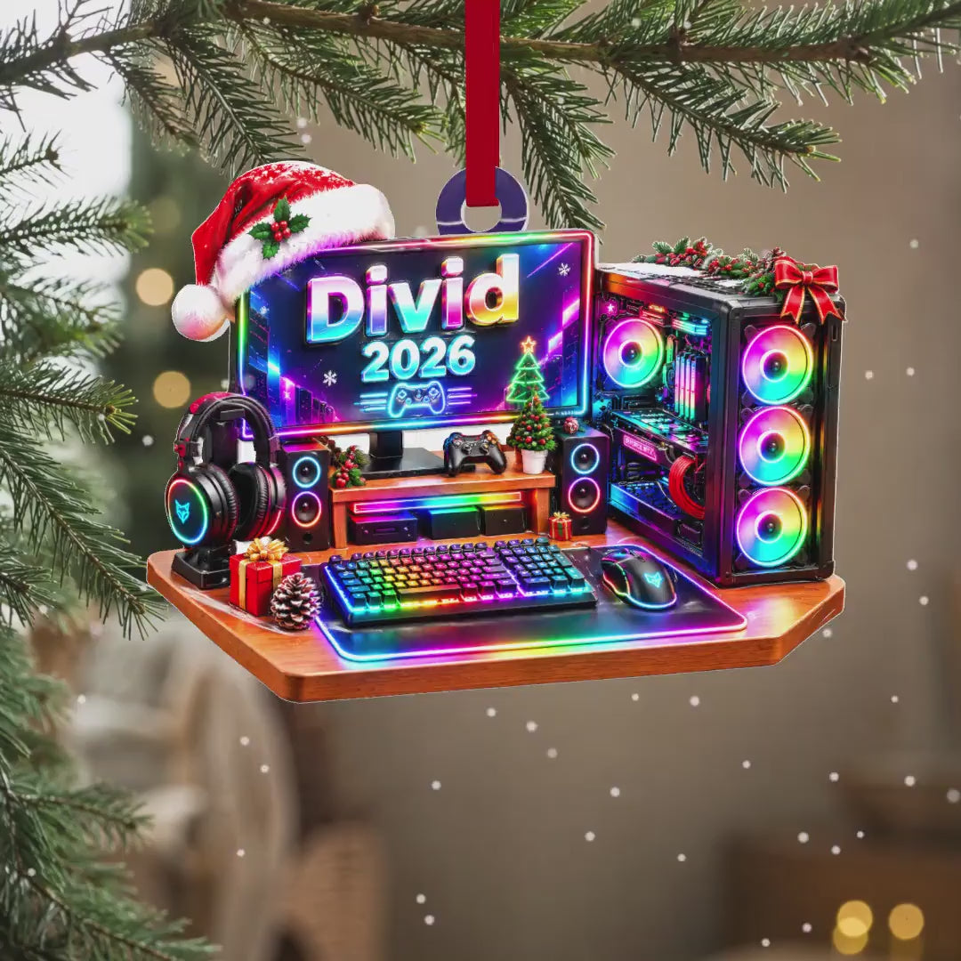 Custom Gaming PC 3D Relief Ornament, Gaming Christmas Gift, Gift For Gamer, Custom Name Gaming Ornament Computer Ornament, Game Lover Gift a8d733e7-8795-4fe7-a165-6ec377ab0485-dfhreygre.mp4