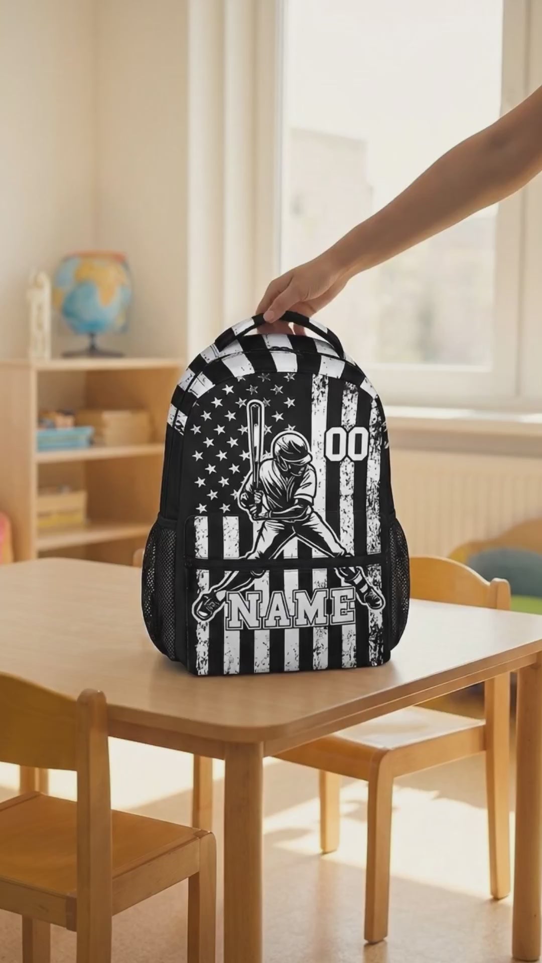 Kids Backpack for Boys, Custom Baseball School Backpacks for Sports Lovers, Personalized with Name Baseball Bookbag for Elementary Middle School, Back to School Gifts e3d682b2-e809-4237-9cda-608077df3369-PSL1754272399824568-converted.mp4