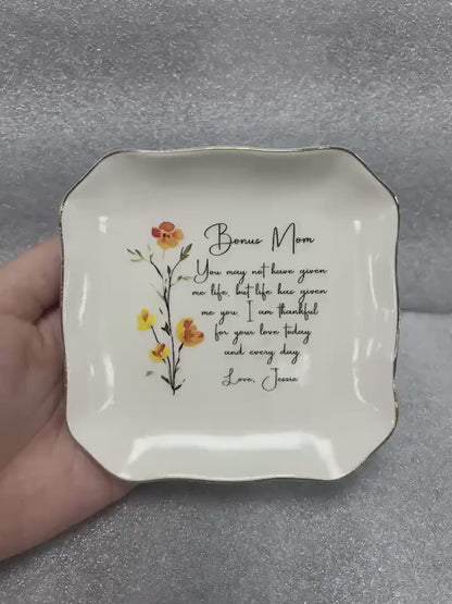 Custom Thank You Gift For Mom, Wedding Ring Dish For Mother In Law, Mother Of The Bride/Groom Jewelry Tray, Wedding Gift From Daughter/Son