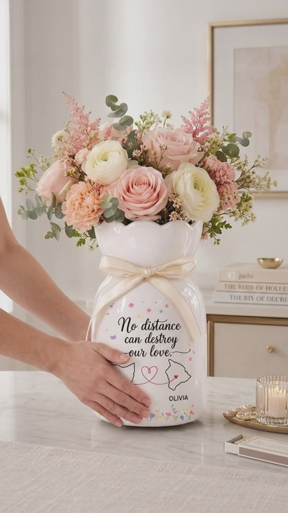 No Distance Can Destroy Our Love - Personalized Custom Ribbon Tie Flower Vase 36b9b867-a894-409c-bdc0-2b63f08a8412-PSL1782812525243452-converted.mp4