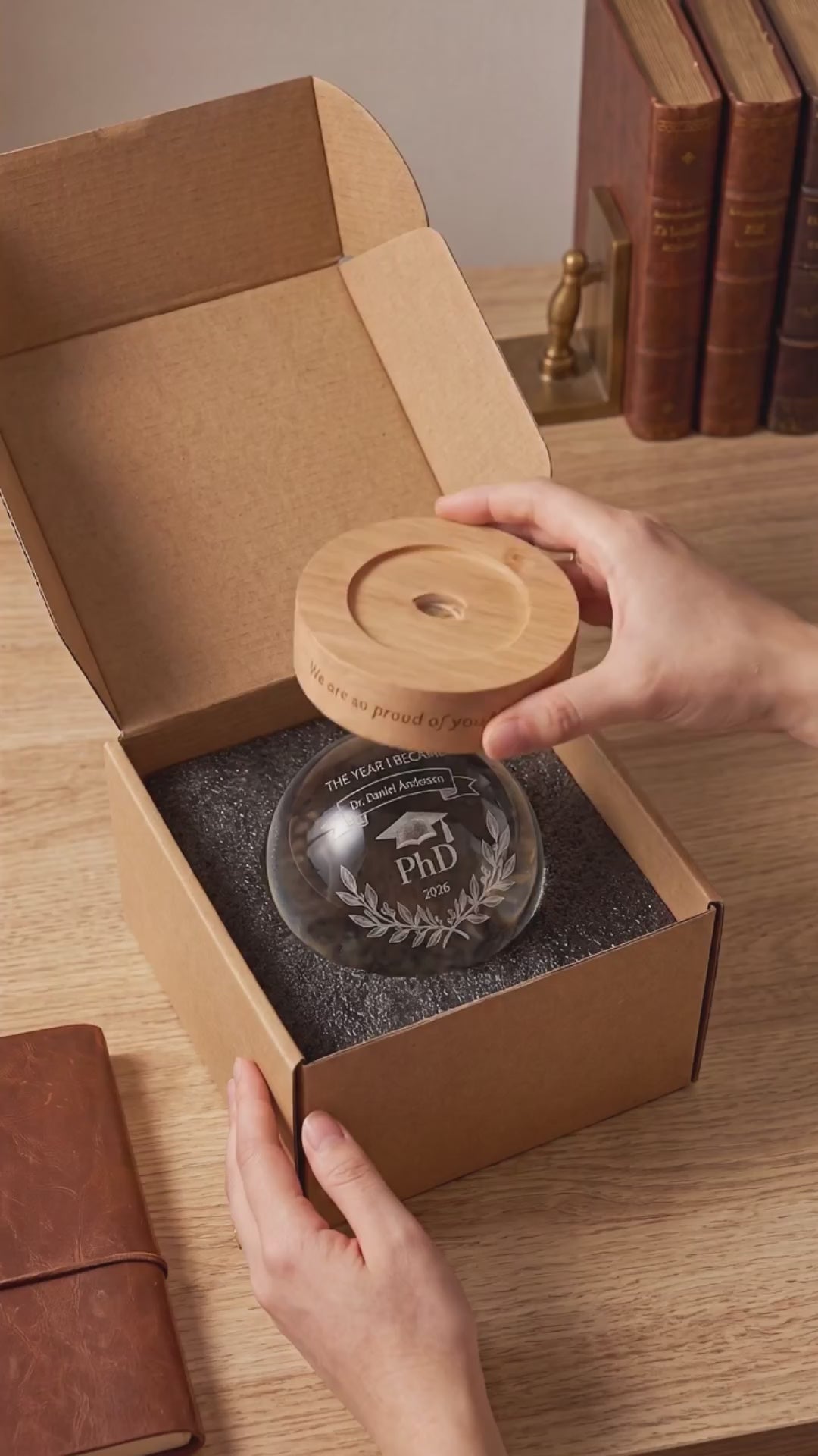 Personalized Phd Graduation Gift, Class of 2026 Crystal Ball Night Light,Phinished Gift, PhD Grad Gift,Custom PhD Doctorate Gift for Him Her 76d5a986-1ec7-40ba-a7f8-12fb1b8029ea-PSL1777693017287328-converted.mp4