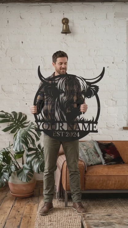 Personalized Highland Cow Metal Sign: Custom Name Wall Decor 21571b6a-ef57-471f-930d-1fbbaf65c928-PSL1764123826250234-converted.mp4