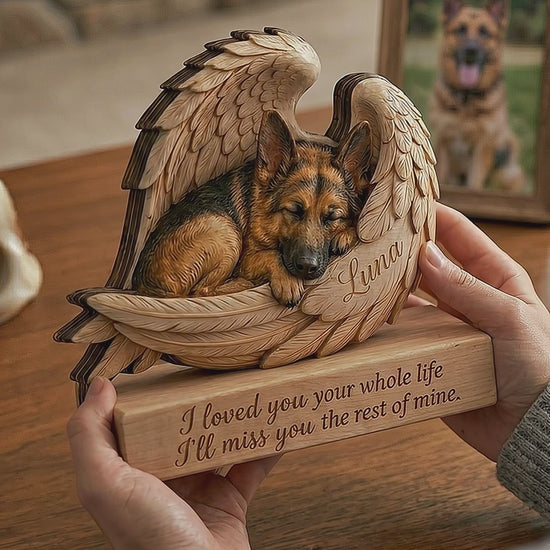 Personalized Wood German Shephed Memorial Block: Custom Angel Wing Dog Portrait Stand, Pet Sympathy Gift e467d787-e84f-4110-9d8e-5f123d10c525-PSL1778746451763478.mp4