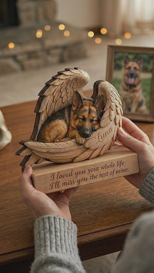 Personalized Wood German Shephed Memorial Block: Custom Angel Wing Dog Portrait Stand, Pet Sympathy Gift e467d787-e84f-4110-9d8e-5f123d10c525-PSL1778746451763478.mp4