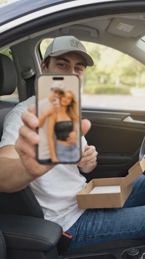 Personalized Photo Real 3D Raised Acrylic Car Ornament, Custom Couple Portrait Hanging Keepsake, Romantic Anniversary Gift For Couple
