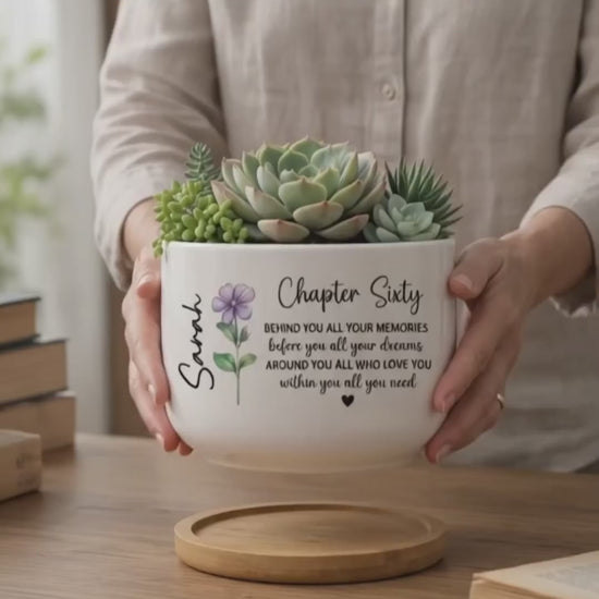 60th Birthday Gifts For Women, 60th Birthday Ceramic Plant Pot, Sixty Birthday 1966 Gifts, Chapter Sixty Birthday Gift For Her fabb385e-22e5-4bd0-bcb9-eb8bea0d032f-PSL1776409105384118-converted.mp4