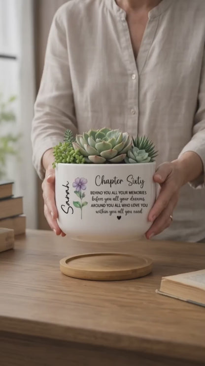 60th Birthday Gifts For Women, 60th Birthday Ceramic Plant Pot, Sixty Birthday 1966 Gifts, Chapter Sixty Birthday Gift For Her fabb385e-22e5-4bd0-bcb9-eb8bea0d032f-PSL1776409105384118-converted.mp4