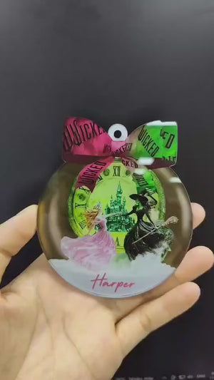 Wicked Inspired 2D FLAT Ornament, Glinda and Elphaba Ornament, Broadway Movie Gift