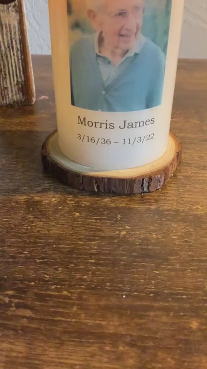 In Loving Memory Custom Photo - Custom LED Flameless Candle - Sympathy Gift for Loss of Loved One Gift