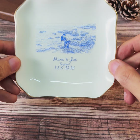 Personalized Couple Portrait Ring Dish, Engagement Gift, Wedding Gift For Bride, Handmade Custom Photo Ring Dish, Custom Photo Jewelry Tray 18672226-d870-4b61-b730-706c3952cc44-PSL1756452664856218.mp4