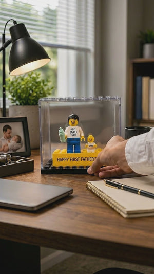 Personalized Minifigure Set with Custom Display Case , First Fathers Day Personalised Mini Figure Gift for Dad, Custom Daddy & Baby Keepsake f5562e30-7db3-4e99-a224-fdb08cf27300-PSL1779096199752956.mp4