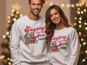 Personalized Couples Christmas Sweatshirt, Custom Holiday Sweatshirt, Couple Sweater, His and Hers Couple Shirts, Together Since