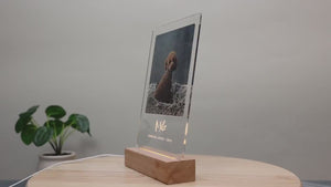 Personalized Pet Memorial LED Night Light — Custom Dog or Cat Photo Sympathy Gift