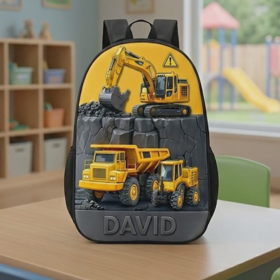 Custom Kids Backpack, Excavator Truck Back To School Backpack, Construction Backpack Birthday Gift For Boys, School Bag For Children Toddler de8b7af2-fc0d-413e-aa8d-207b03ec808c-PSL1754712099354337.mp4