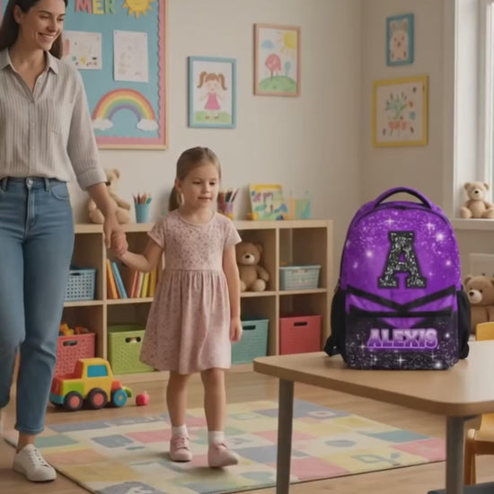 Backpack for Girls Boys Kindergarten, Personalized Cheerleader Schoolbag for Kids Preschool Primary, Lightweight Black Glitter Custom Initial Name Cheer Bookbag for School Travel Hiking b19c8635-6cc8-4172-a303-eb4983485ec5-PSL1782268314289666-converted.mp4