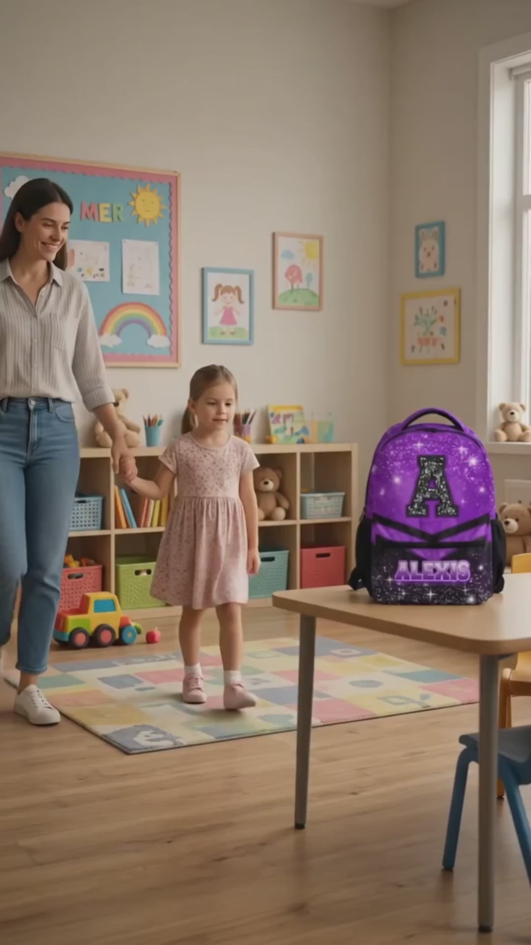 Backpack for Girls Boys Kindergarten, Personalized Cheerleader Schoolbag for Kids Preschool Primary, Lightweight Black Glitter Custom Initial Name Cheer Bookbag for School Travel Hiking b19c8635-6cc8-4172-a303-eb4983485ec5-PSL1782268314289666-converted.mp4