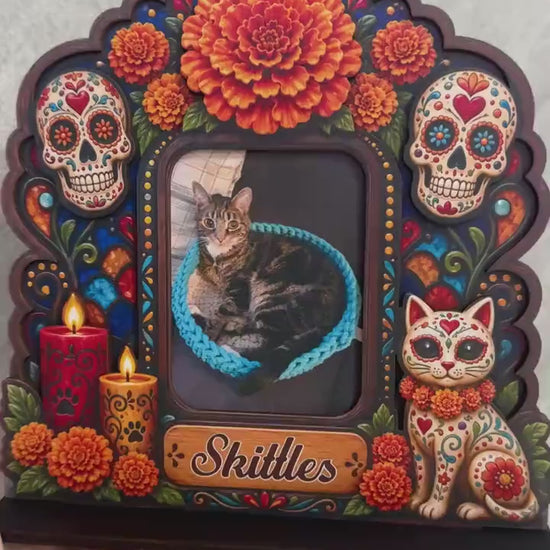 Custom Pet Ofrenda Memorial Photo Frame, Personalized Dog Nicho Altar Shrine, Dia De Muertos Sugar Skull Pet Loss Keepsake and Home Decor 3774ece0-b111-445c-be03-cfb8543c29c5-dfdgdfdfdfgdgf.mp4