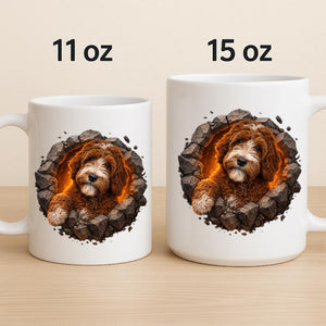 Dog Breaking Through A Wall Mug, Custom Pet Lovers Coffee Mug, Customized Name White Cup More Than A Mug, It s A Memory