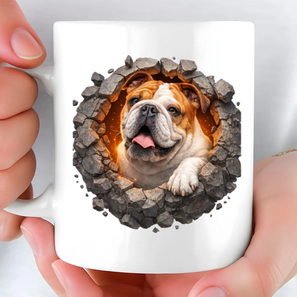 Dog Breaking Through A Wall Mug, Custom Pet Lovers Coffee Mug, Customized Name White Cup More Than A Mug, It s A Memory