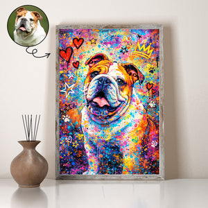 Graffiti Style Custom Dog Photo Wall Art Colorful Urban Dog Portrait with Street Art Vibes Modern Pop Pet Print for Dog Lovers
