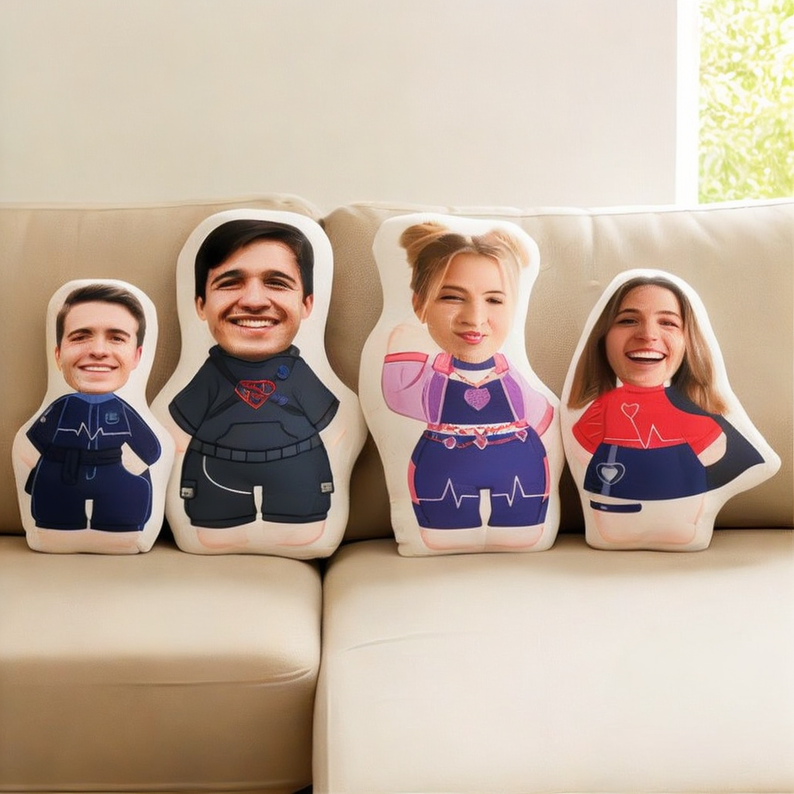 Personalized Photo Pillow: Face Photo Doll,Custom Plush,Boyfriends Birthday Gift,2nd Anniversary Gift,Long Distance Relationship Gifts