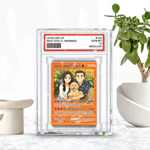 Personalized Couple Poke Love Acrylic Card, Custom photo Anime Themed Gift for Anniversary, Gamer Husband Present from Wife, Love Card Gift