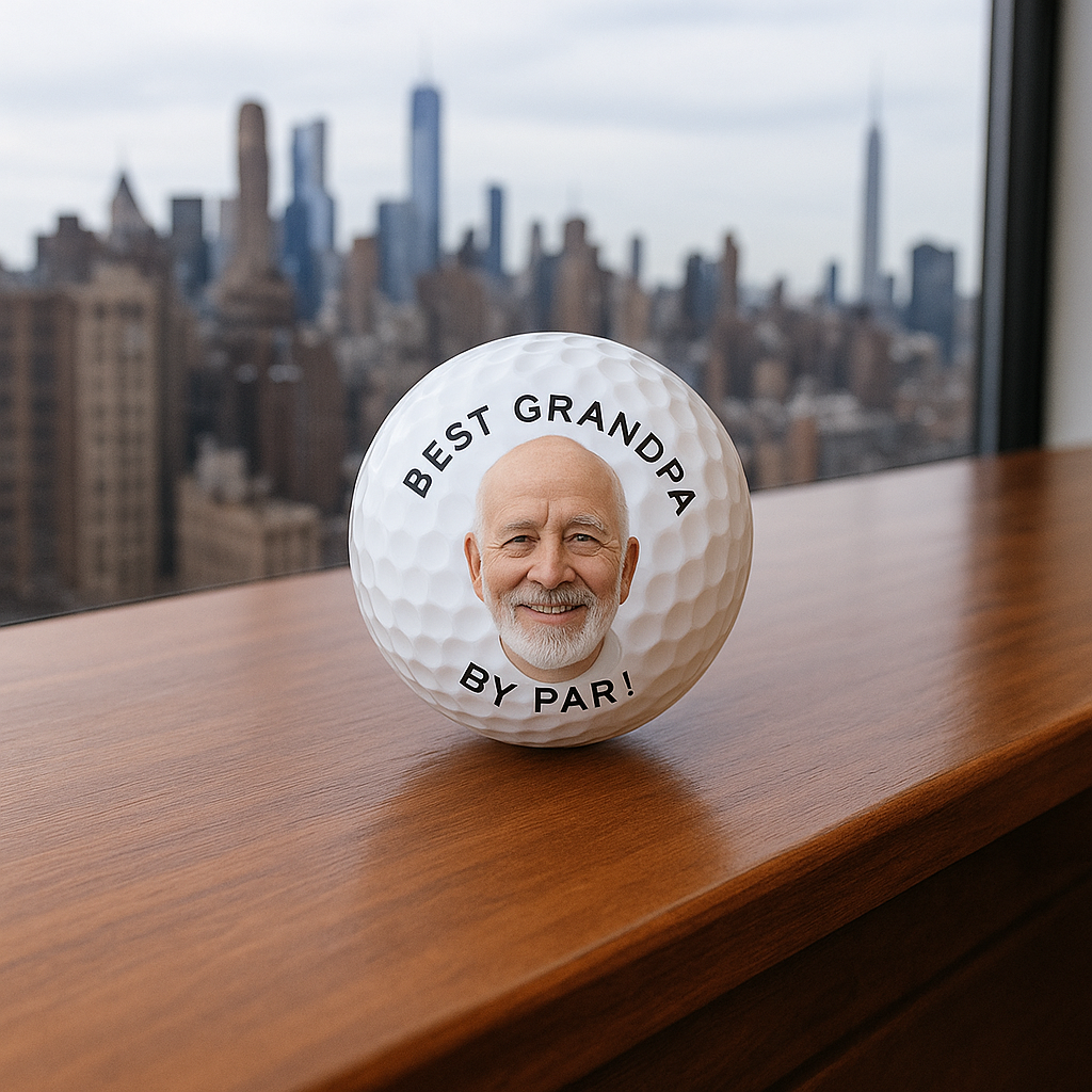 Fun Father's Day Gift - BEST DAD by Par - Personalized Photo Golf Ball- for Dad, Grandpa, Papa