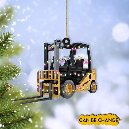 Forklift truck Christmas Ornament,Forklift truck hanging Xmas Ornament decor