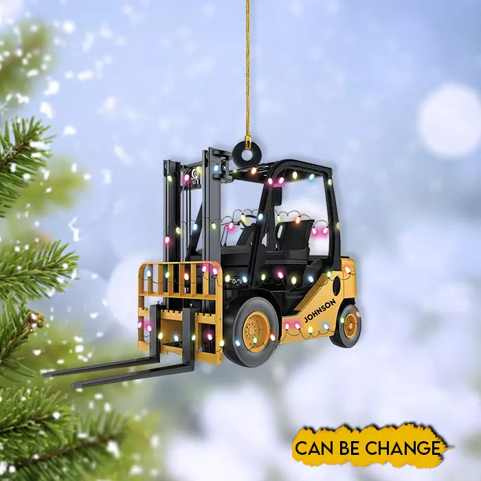 Forklift truck Christmas Ornament,Forklift truck hanging Xmas Ornament decor