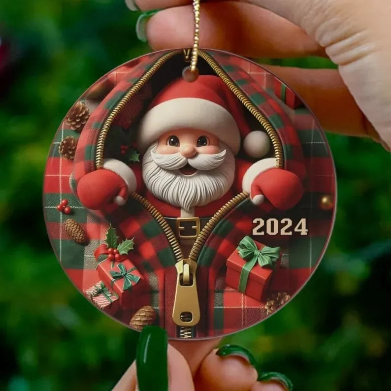Christmas 2024 Santa Claus Ornament Christmas Tree Hanging Decor Holiday Gifts