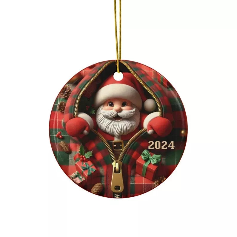 Christmas 2024 Santa Claus Ornament Christmas Tree Hanging Decor Holiday Gifts