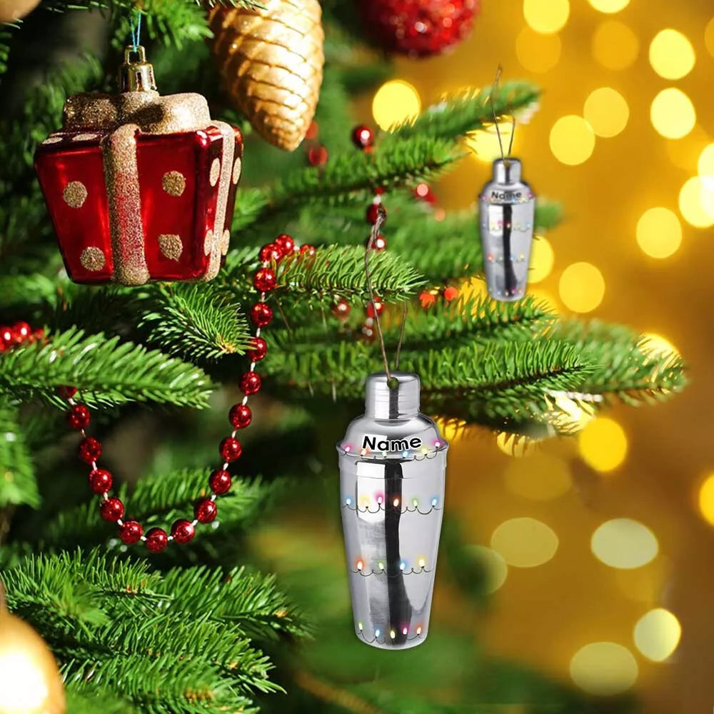 Personalized Cocktail shaker Bartender Christmas Ornament, Cocktail shaker