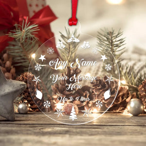 Personalised Christmas Bauble Any Name Any Text Custom Xmas Tree Decoration Gift