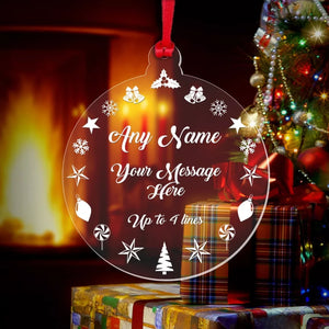 Personalised Christmas Bauble Any Name Any Text Custom Xmas Tree Decoration Gift