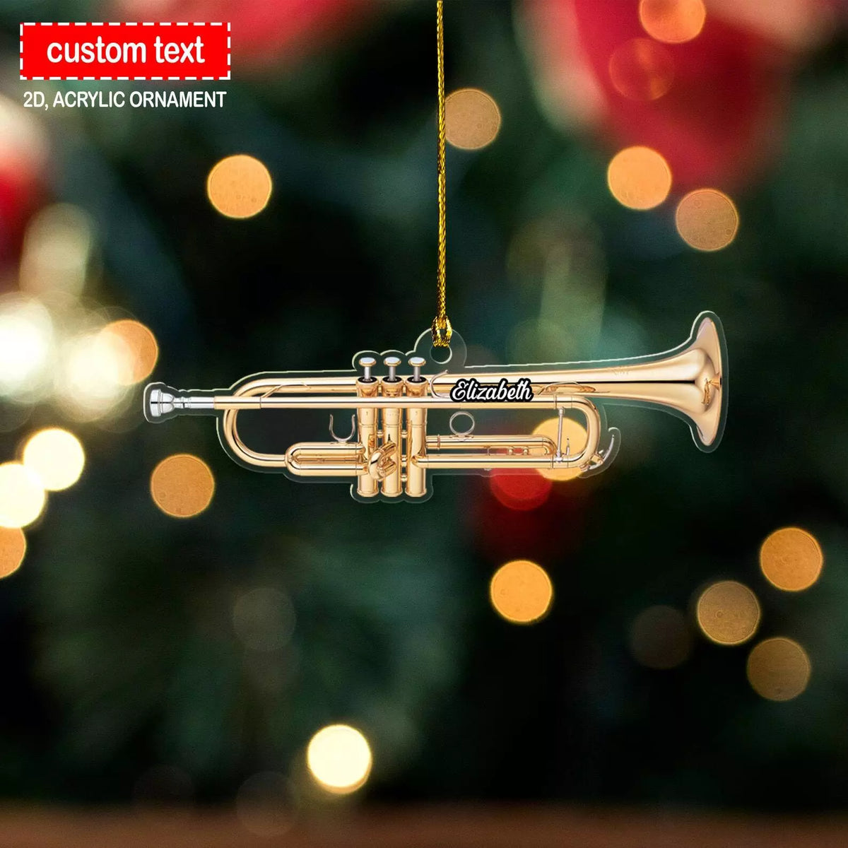 Trumpet Custom Christmas Ornament 2d Flat Ornament Trumpet Lover Gift Musical